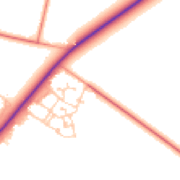 Daytime road noise heatmap for SO20 8RB