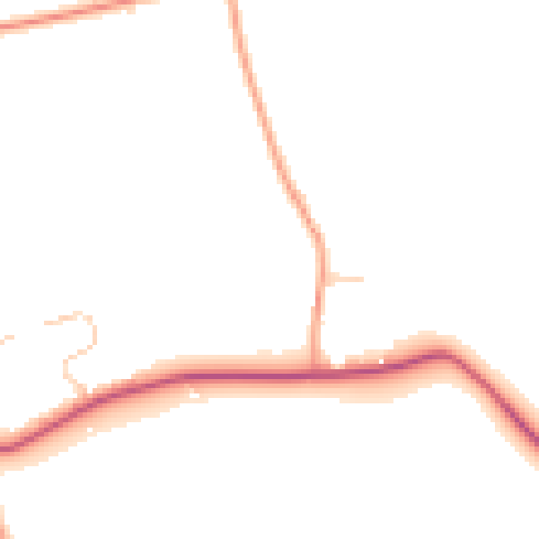 Daytime road noise heatmap for SO21 1BP