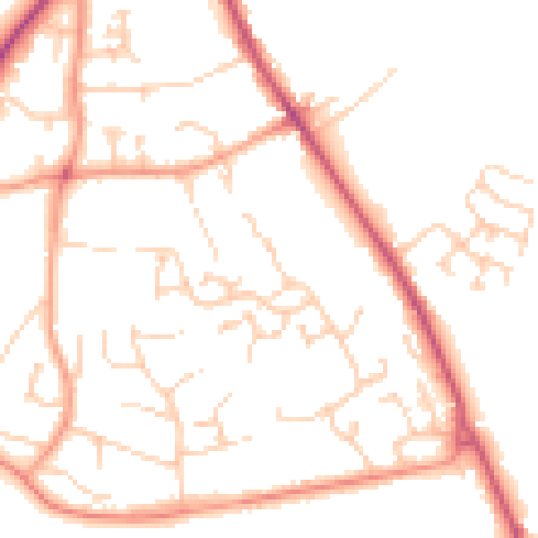 Daytime road noise heatmap for SO21 1DL