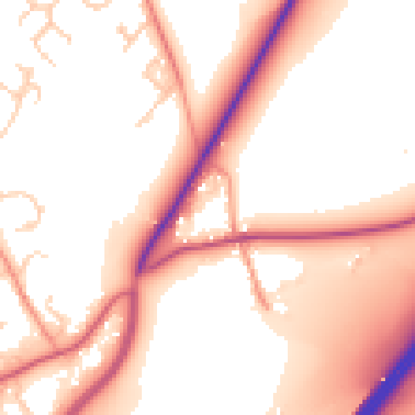 Daytime road noise heatmap for SO21 1DW