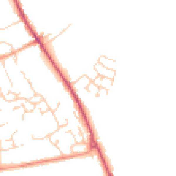 Daytime road noise heatmap for SO21 1FY
