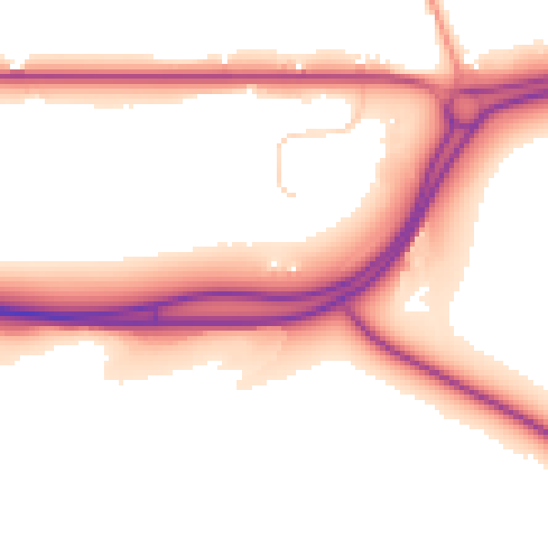 Daytime road noise heatmap for SO21 1HP