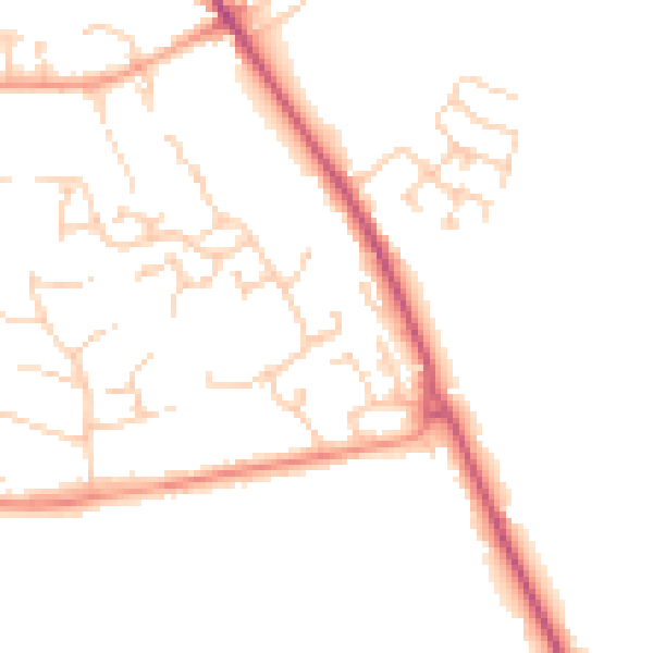 Daytime road noise heatmap for SO21 1UW