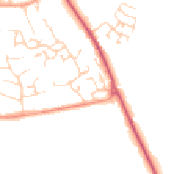 Daytime road noise heatmap for SO21 1WL