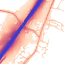 Daytime road noise heatmap for SO21 2DS