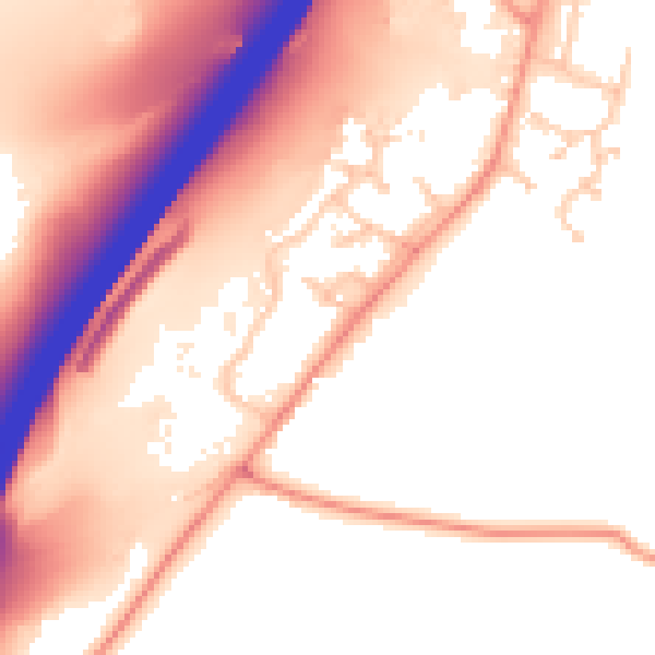 Daytime road noise heatmap for SO21 2EH