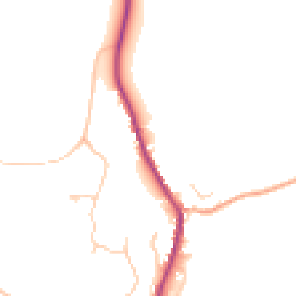 Daytime road noise heatmap for SO21 2JP
