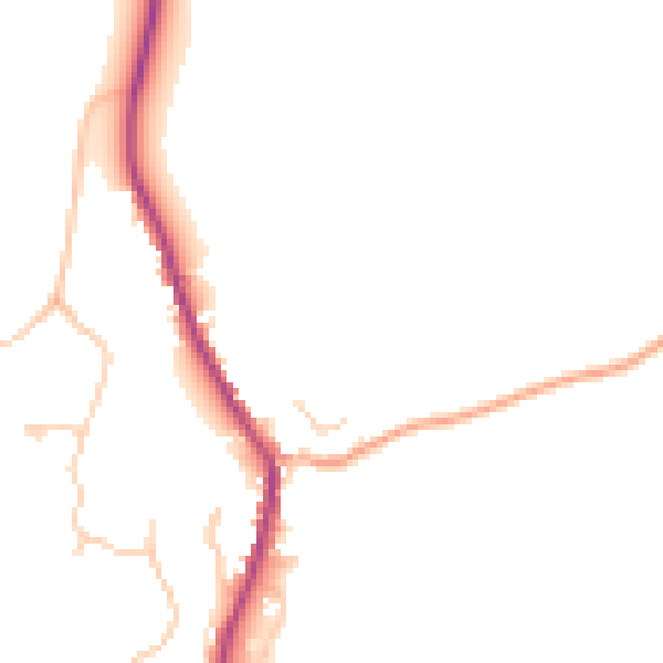 Daytime road noise heatmap for SO21 2JU
