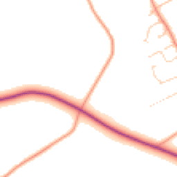 Daytime road noise heatmap for SO21 2LS