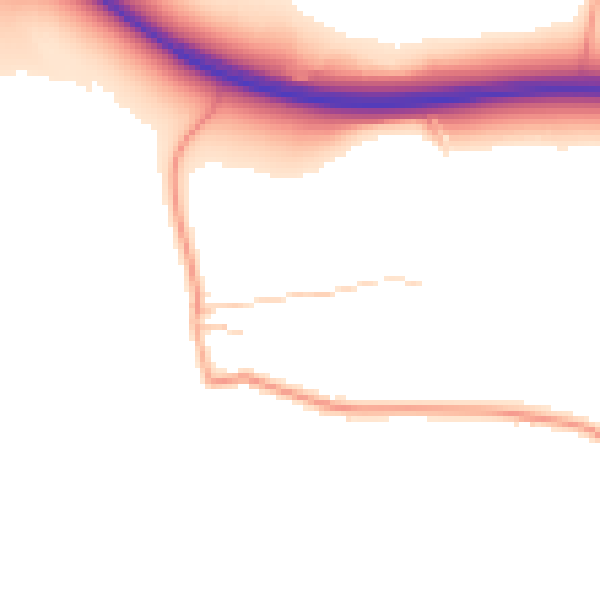Daytime road noise heatmap for SO21 3QH