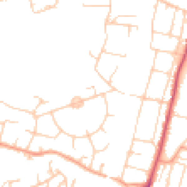 Daytime road noise heatmap for SO22 4AD