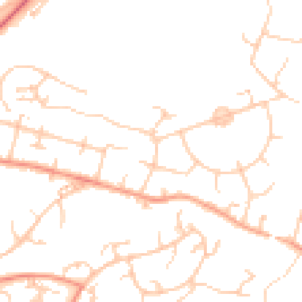 Daytime road noise heatmap for SO22 4AG