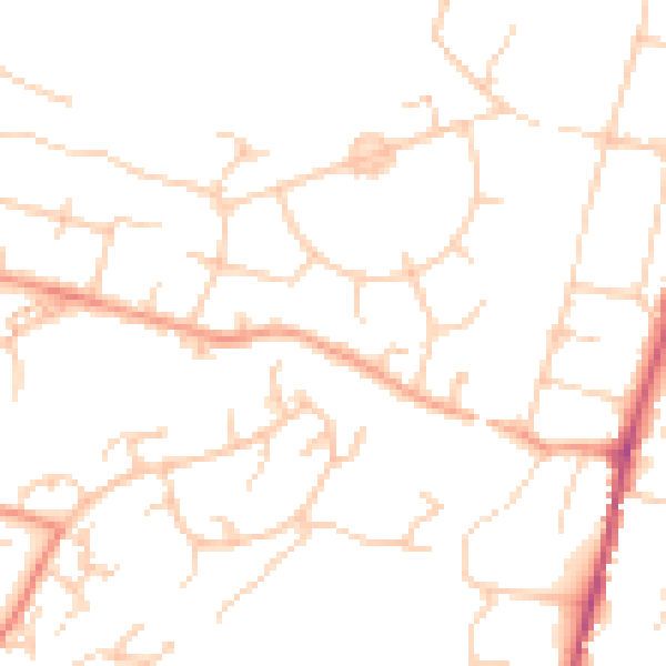 Daytime road noise heatmap for SO22 4AH