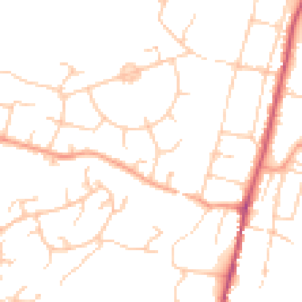 Daytime road noise heatmap for SO22 4AP