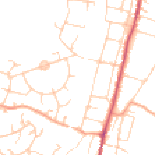 Daytime road noise heatmap for SO22 4AY