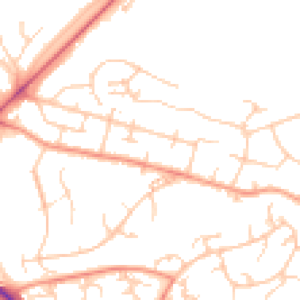 Daytime road noise heatmap for SO22 4BP
