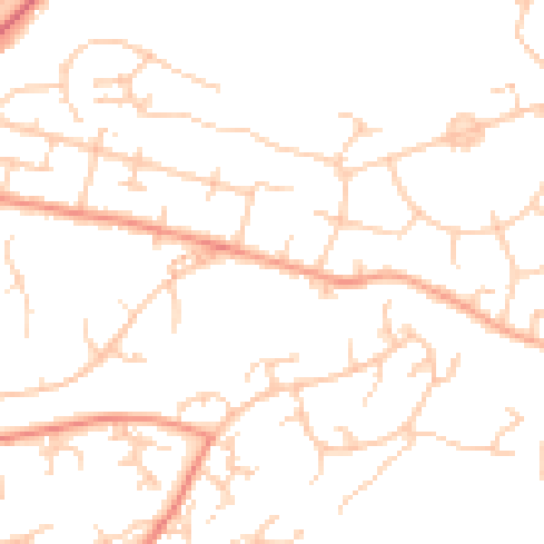 Daytime road noise heatmap for SO22 4BT