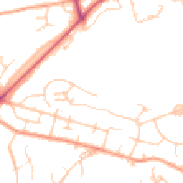 Daytime road noise heatmap for SO22 4DH