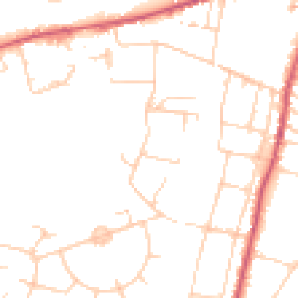 Daytime road noise heatmap for SO22 4FD
