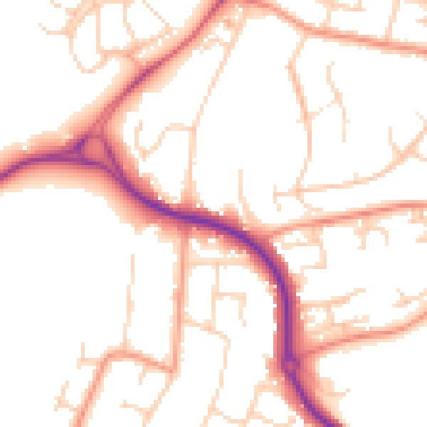 Daytime road noise heatmap for SO22 4FH