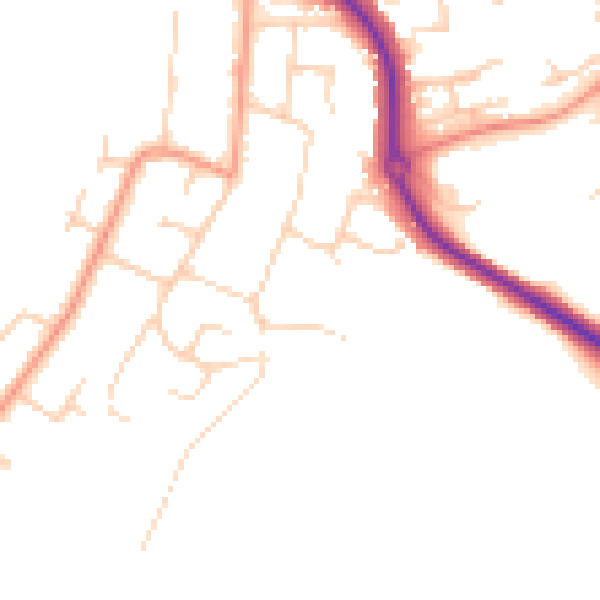 Daytime road noise heatmap for SO22 4HN