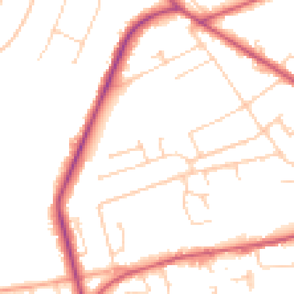Daytime road noise heatmap for SO22 5AR