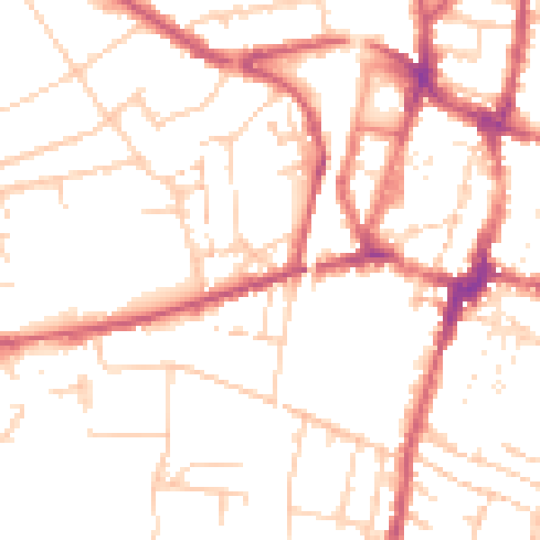 Daytime road noise heatmap for SO22 5BH