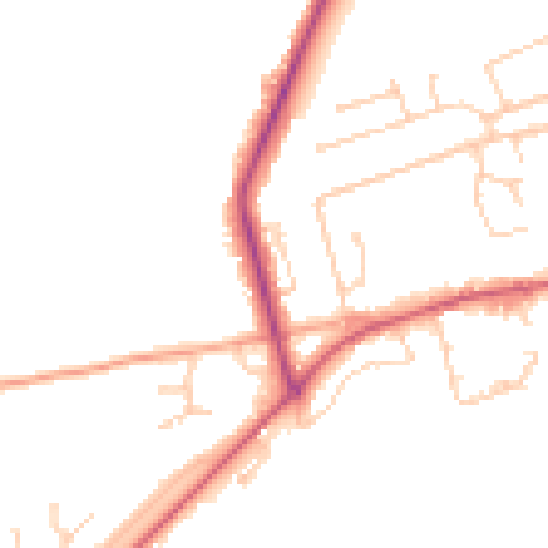 Daytime road noise heatmap for SO22 5HD