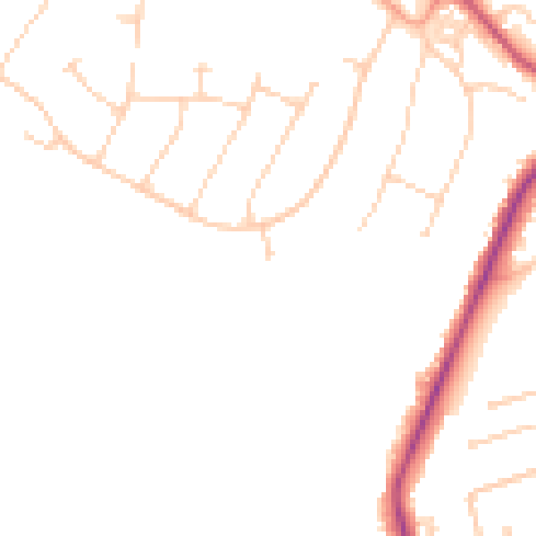 Daytime road noise heatmap for SO22 5NQ