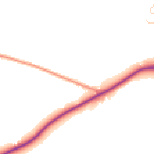 Daytime road noise heatmap for SO22 5QW