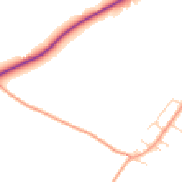 Daytime road noise heatmap for SO22 5SW