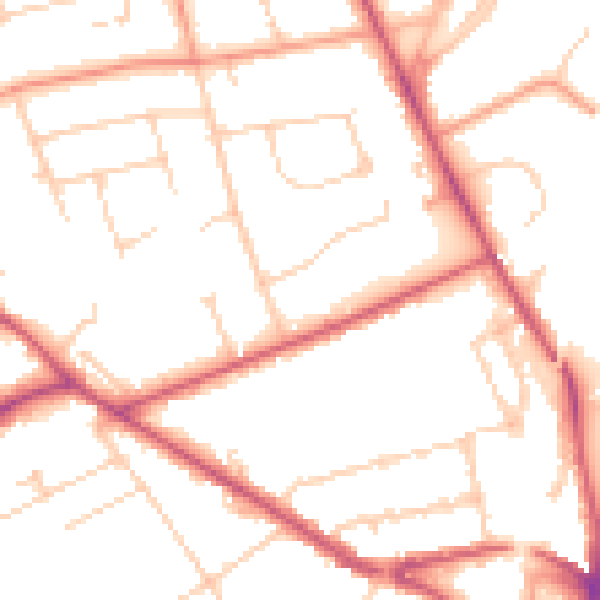Daytime road noise heatmap for SO22 6AL