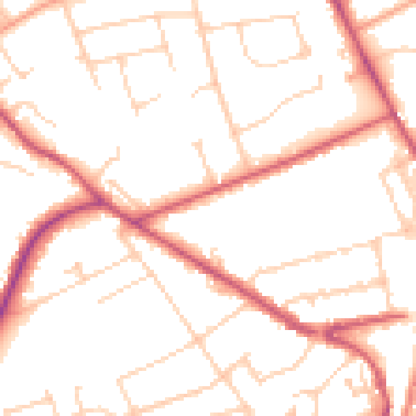Daytime road noise heatmap for SO22 6BB
