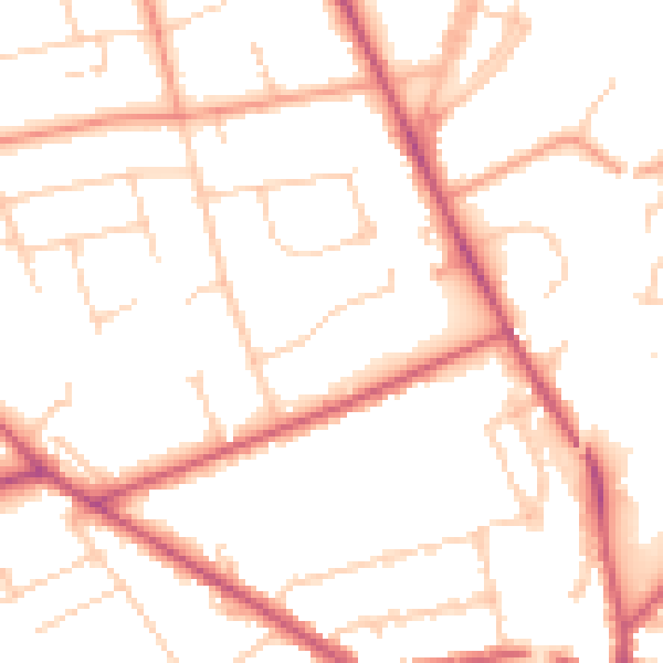 Daytime road noise heatmap for SO22 6BJ