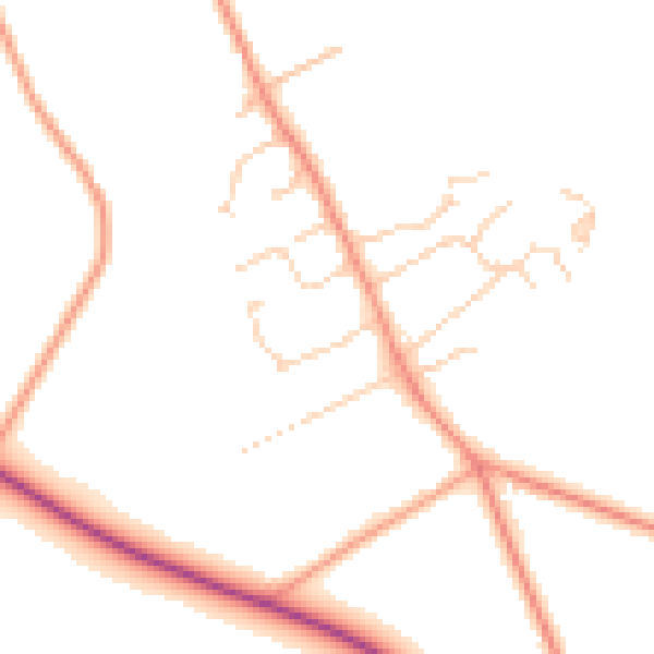 Daytime road noise heatmap for SO22 6FE