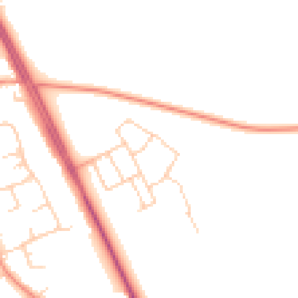 Daytime road noise heatmap for SO22 6GD