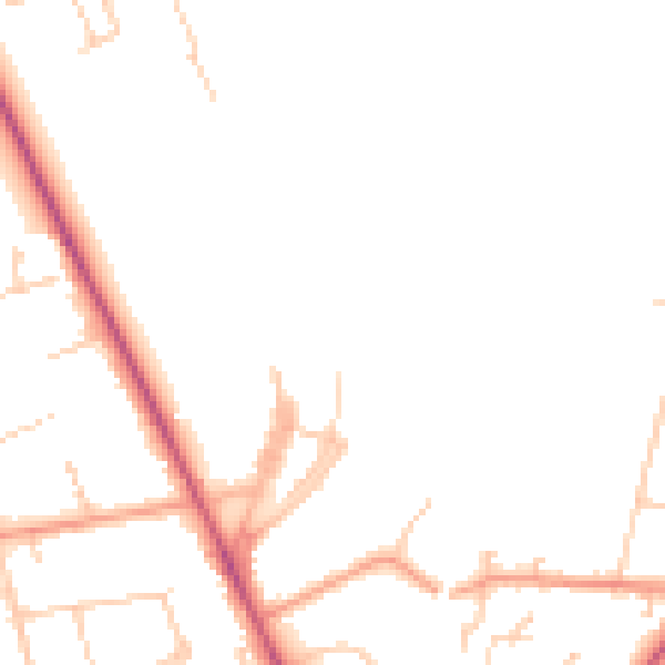 Daytime road noise heatmap for SO22 6HA