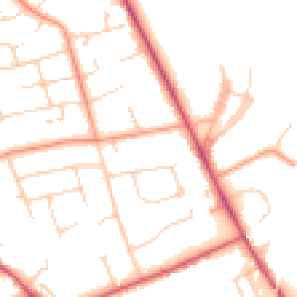 Daytime road noise heatmap for SO22 6HR