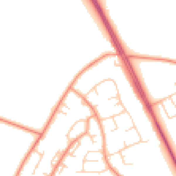 Daytime road noise heatmap for SO22 6HX