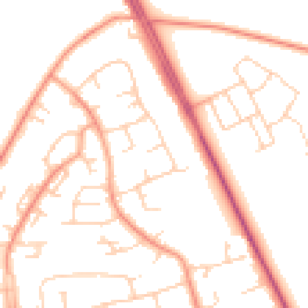 Daytime road noise heatmap for SO22 6JP