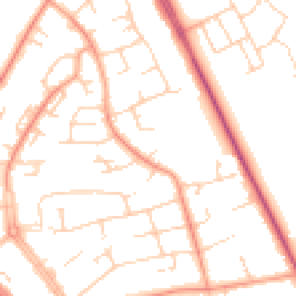 Daytime road noise heatmap for SO22 6JZ