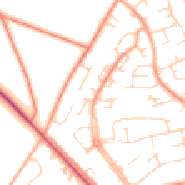 Daytime road noise heatmap for SO22 6LP