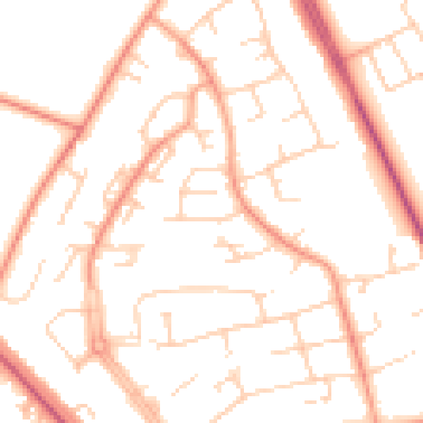 Daytime road noise heatmap for SO22 6ND