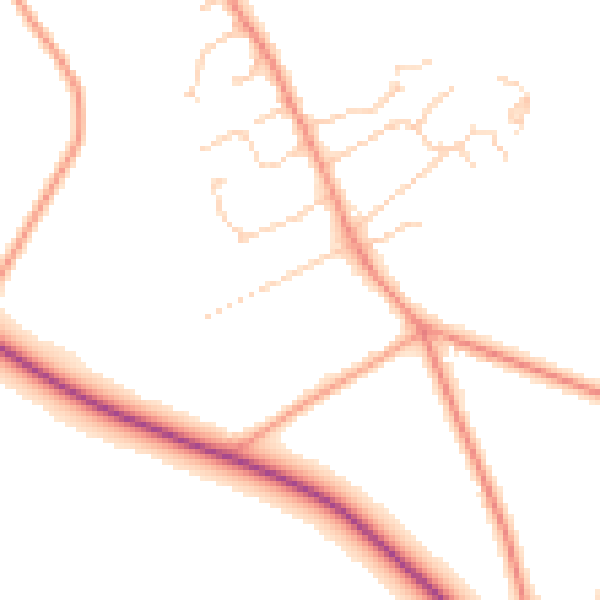 Daytime road noise heatmap for SO22 6NH
