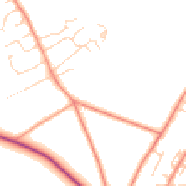 Daytime road noise heatmap for SO22 6PL