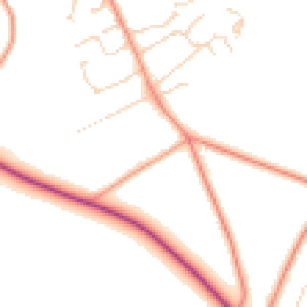Daytime road noise heatmap for SO22 6PP