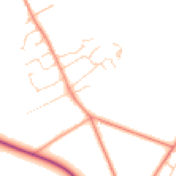 Daytime road noise heatmap for SO22 6PX