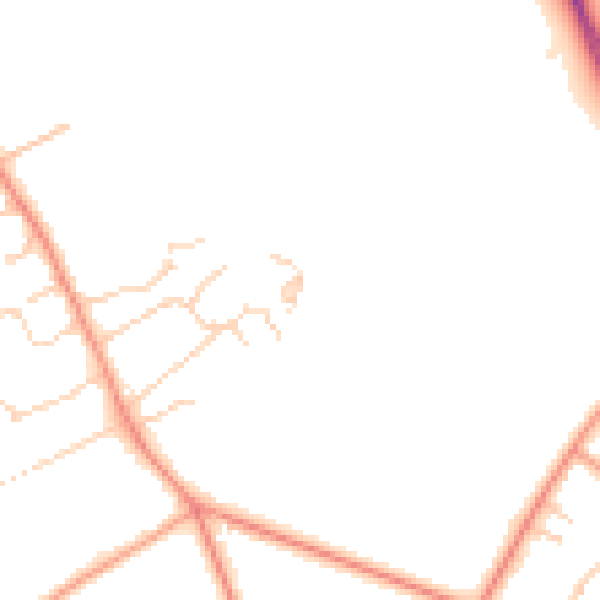 Daytime road noise heatmap for SO22 6QE