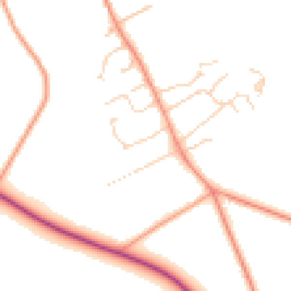 Daytime road noise heatmap for SO22 6QZ