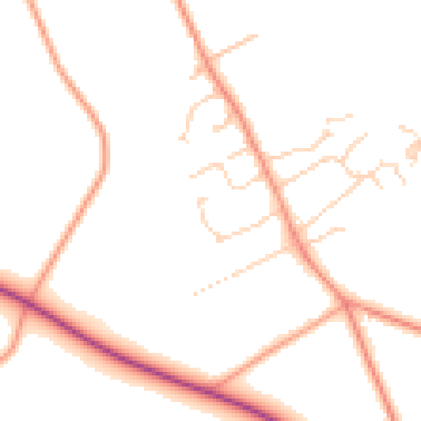 Daytime road noise heatmap for SO22 6RA